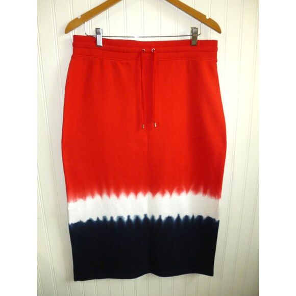 Lauren Ralph Lauren Skirt‎ Womens Large Red White Blue Maxi Drawstrings Pull On - Picture 1 of 10